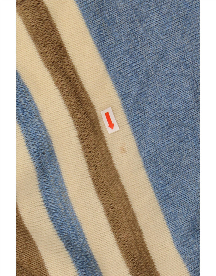 ВИНТАЖНЫЙ женский джемпер с вырезом «лодочка», Великобритания, 12, средний, в разноцветную полоску