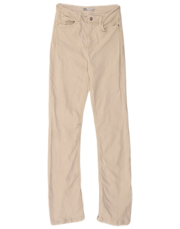 Женские прямые джинсы Zara EU 36 XS W26 L32 Бежевые