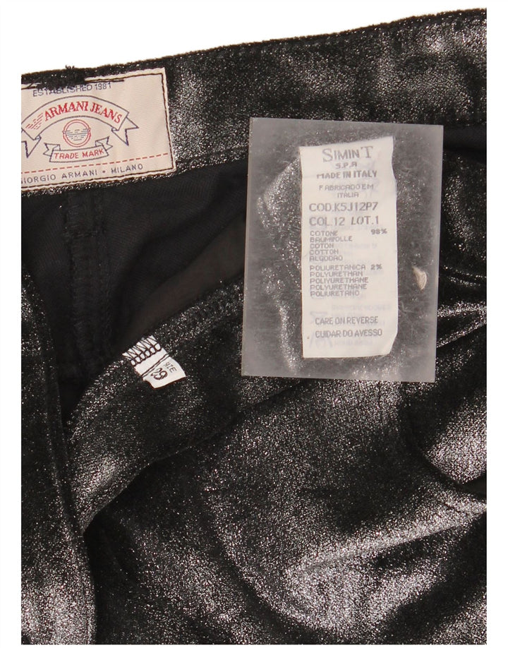 ARMANI Женские прямые повседневные брюки W29 L34 Черные хлопковые