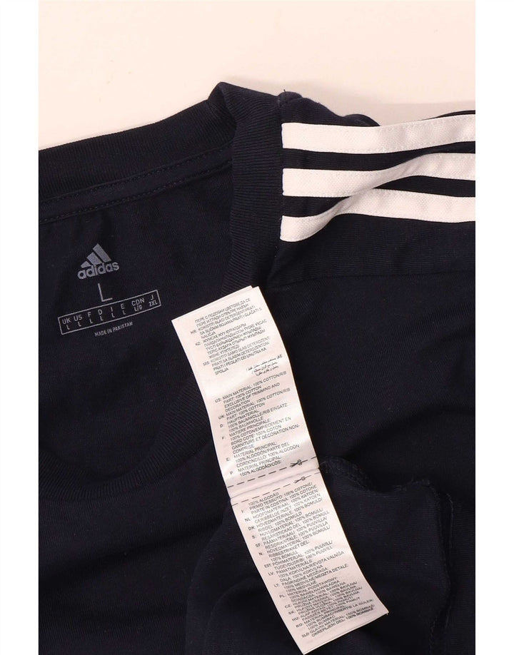 Мужская футболка Adidas, большой темно-синий хлопок