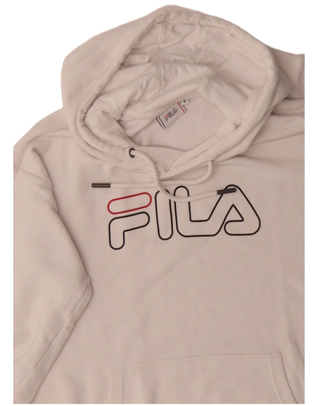 Женский джемпер с капюшоном Fila Oversized с рисунком UK 10, маленький белый хлопок