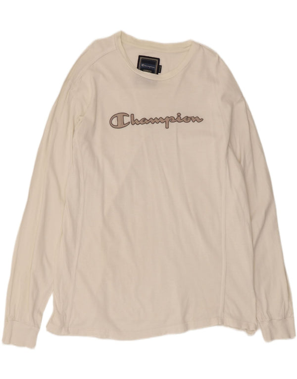 Мужской топ Champion с длинным рукавом и рисунком, 2XL, белый хлопок