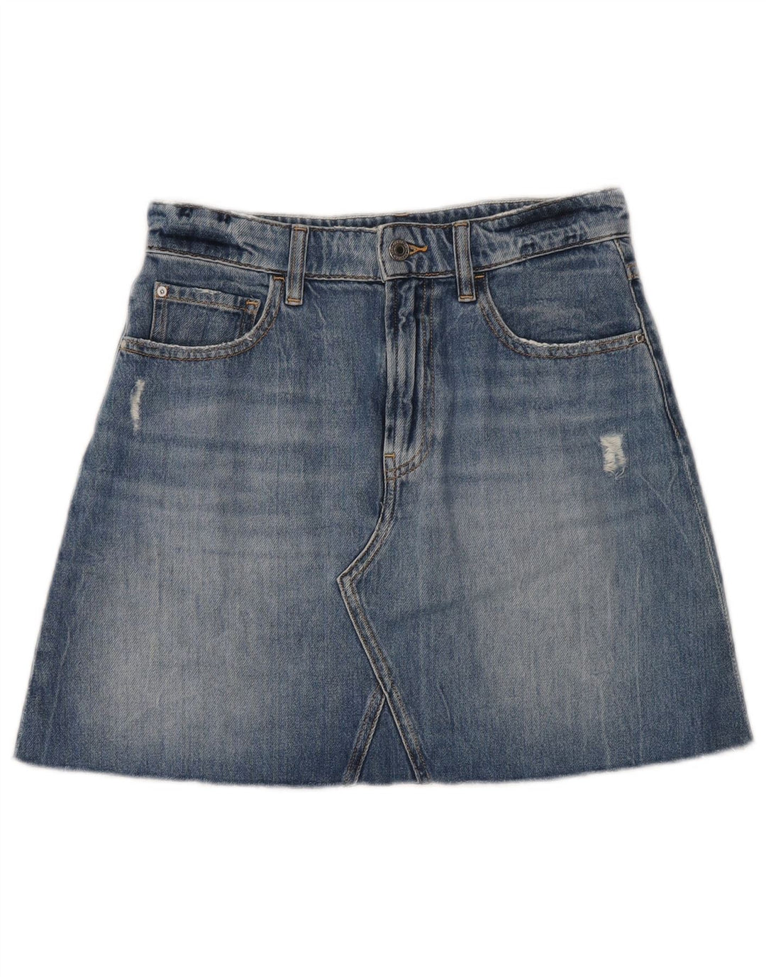 Guess Женская джинсовая юбка с потертостями W27, маленькая синяя, хлопок