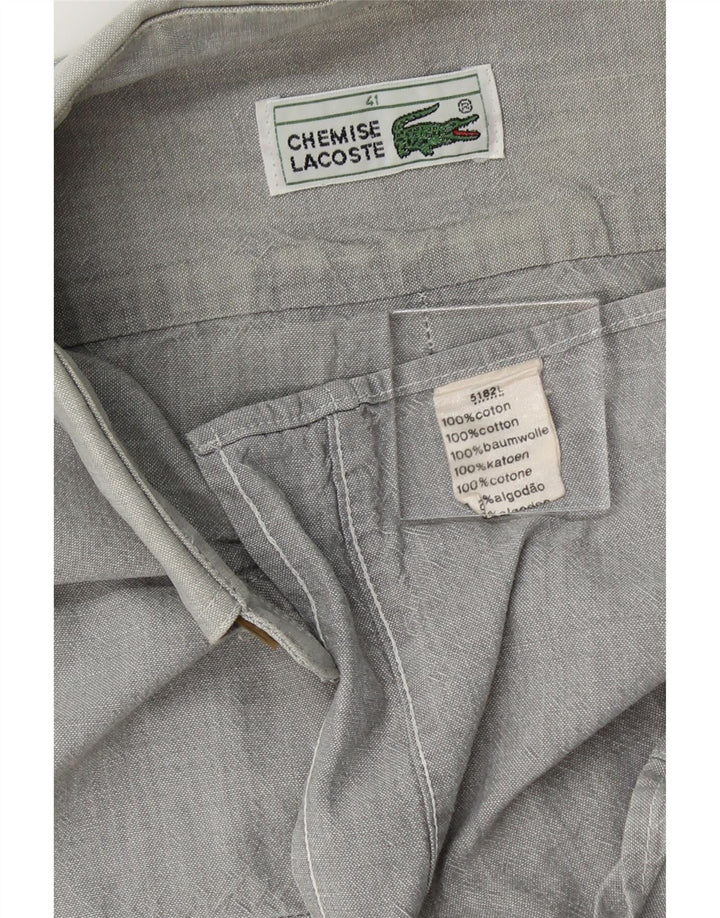 LACOSTE Mens Shirt Size 41 Medium Grey Cotton Vintage Lacoste and Second-Hand Lacoste from Messina Hembry 