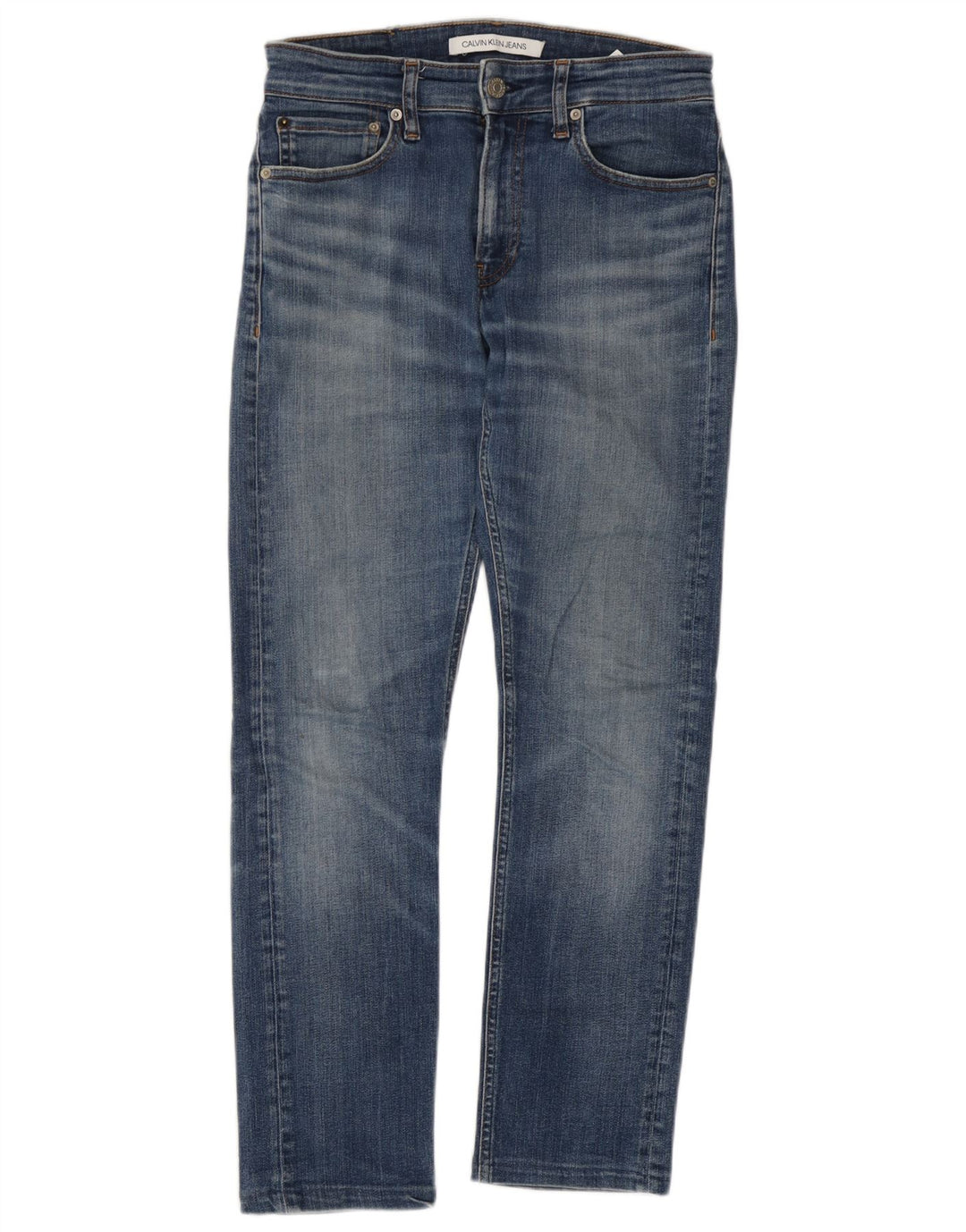 Мужские узкие джинсы Calvin Klein W28 L27, синий хлопок