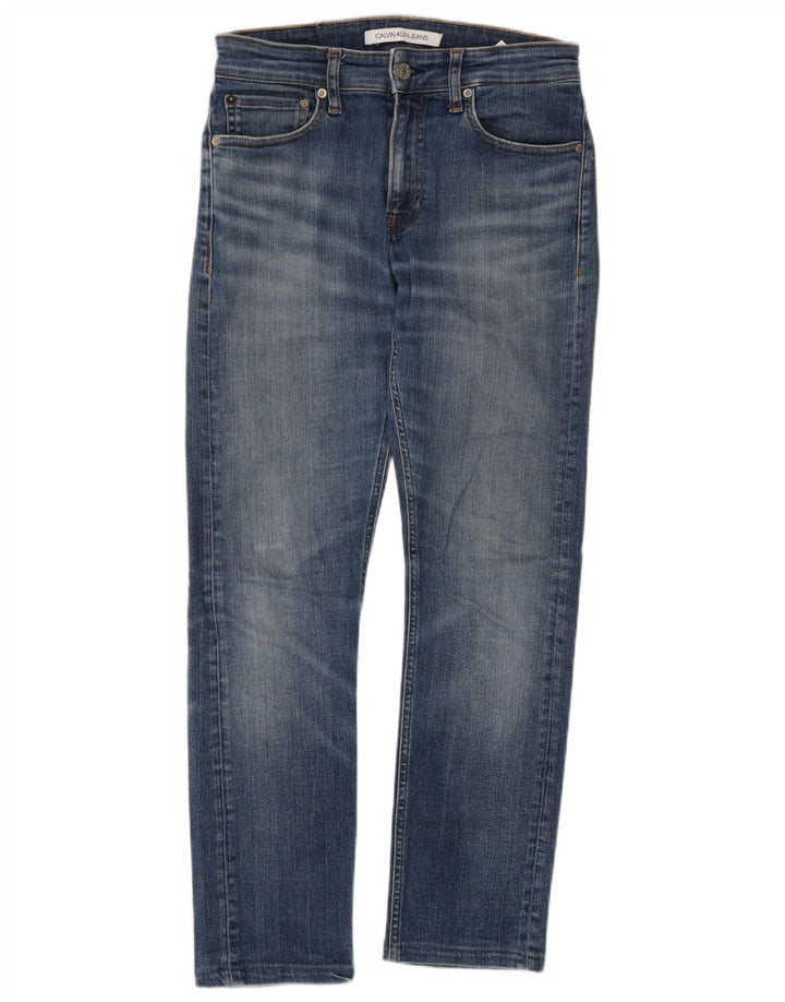 Мужские узкие джинсы Calvin Klein W28 L27, синий хлопок
