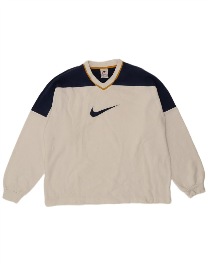 Мужской свитер с рисунком Nike UK 39/41, средний белый, цветной блок