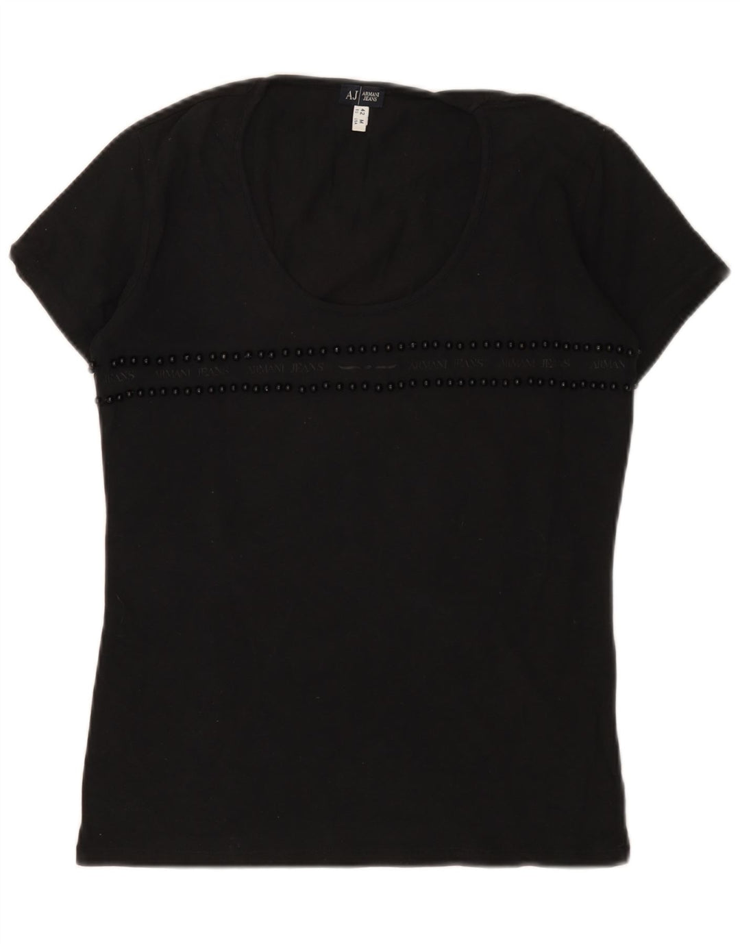 ARMANI JEANS Womens T-Shirt Top UK 12 Medium Black