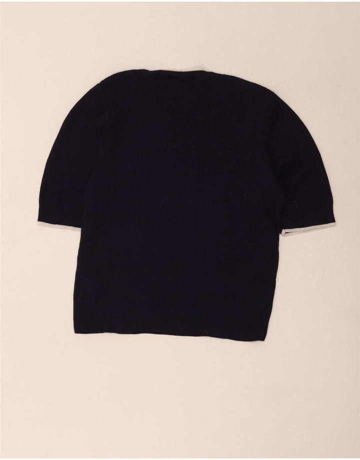 Женская блузка с короткими рукавами Marks & Spencer UK 16, темно-синяя, большая