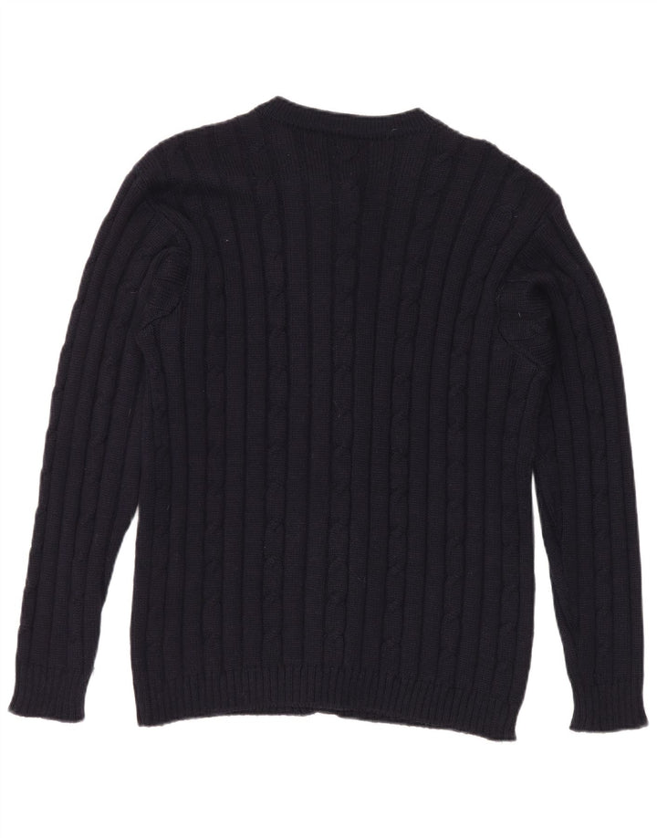 Винтажный женский кардиган-свитер UK 12, средний темно-синий