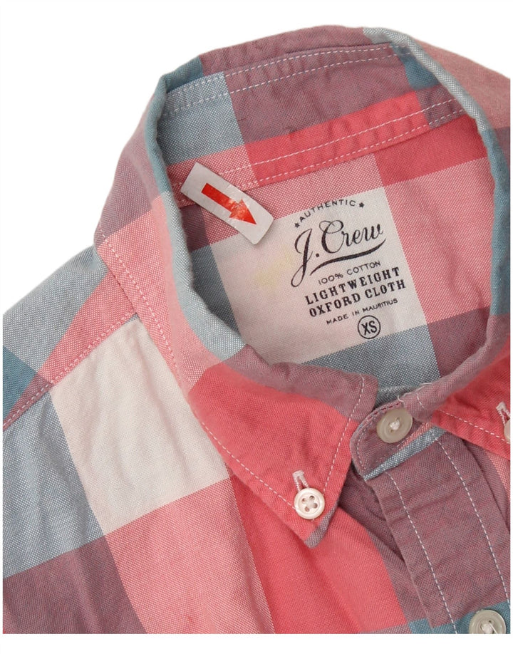 Мужская рубашка с коротким рукавом J. CREW XS в разноцветную клетку, хлопок