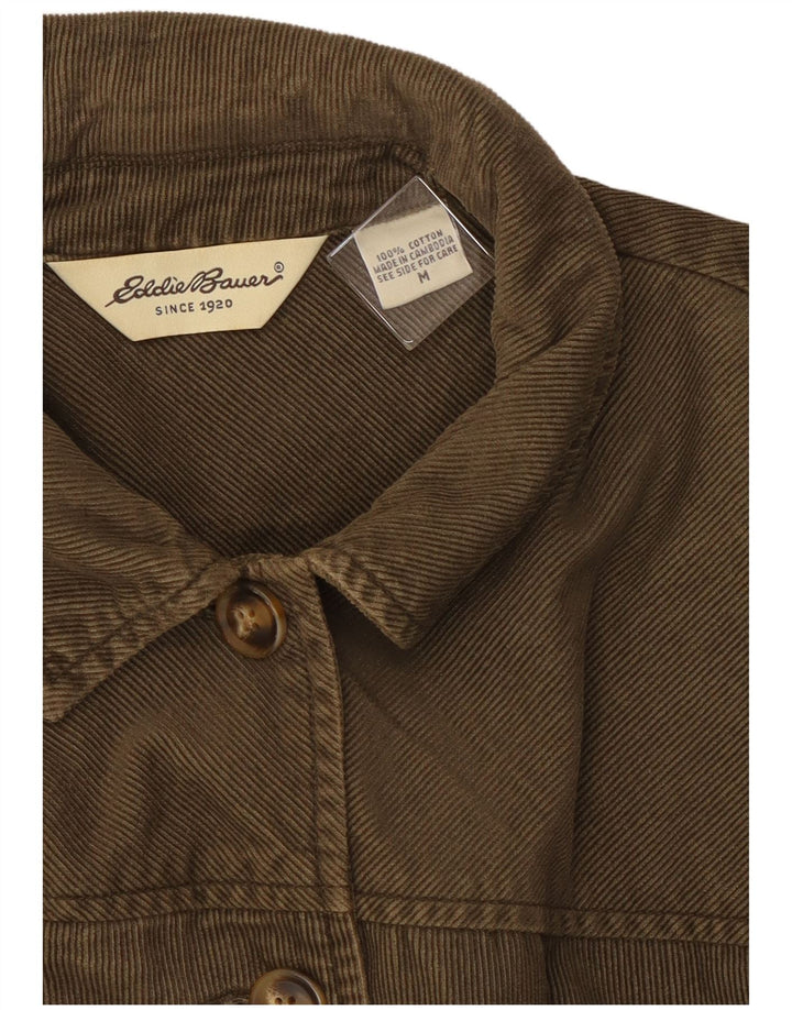 Женская вельветовая куртка Eddie Bauer UK 14, хлопок среднего цвета хаки