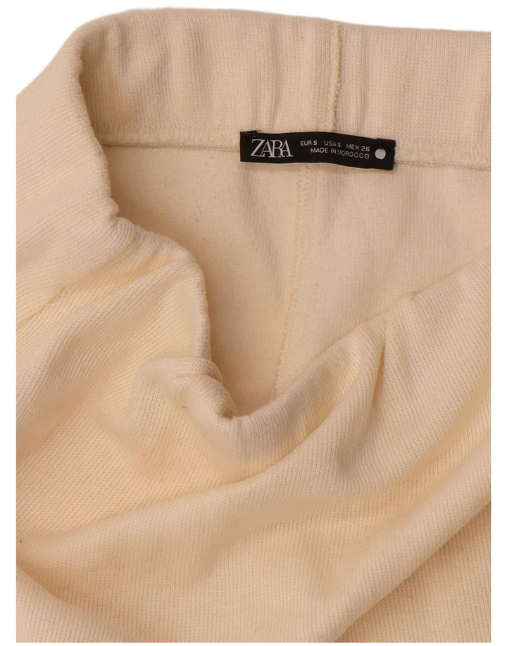 Женская трикотажная юбка миди Zara, маленькая W27 Off White