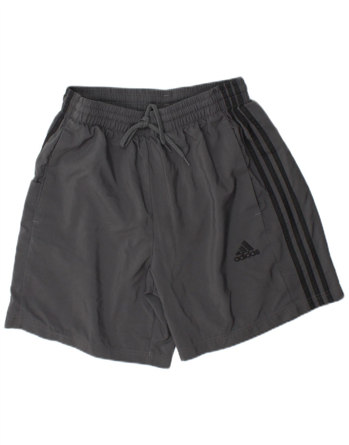 Мужские спортивные шорты ADIDAS из полиэстера среднего серого цвета
