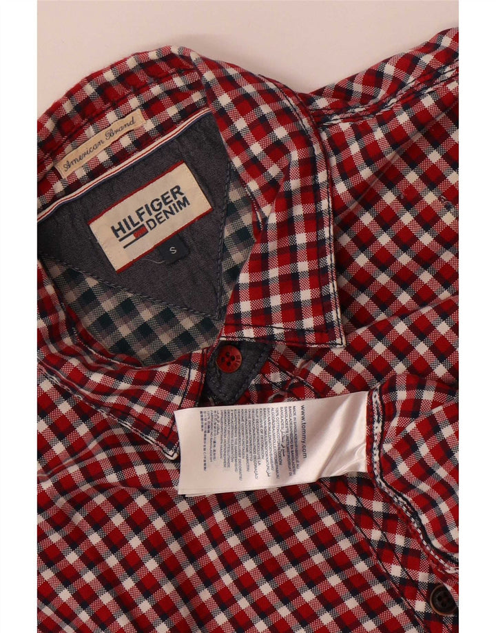 Мужская рубашка Tommy Hilfiger, маленькая красная хлопковая клетка