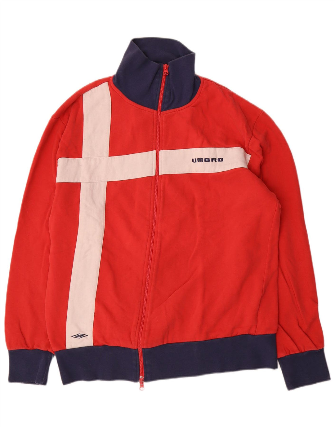 Мужской спортивный костюм Umbro, верхняя куртка XL, красный хлопок с цветными блоками