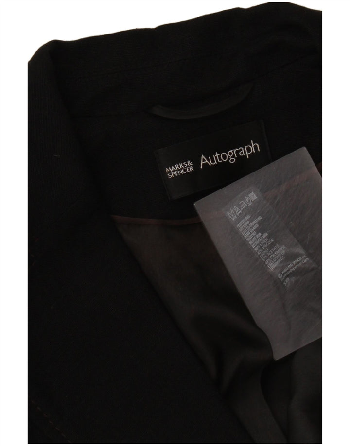 Женский пиджак Marks & Spencer Autograph UK 16, большой черный льняной пиджак