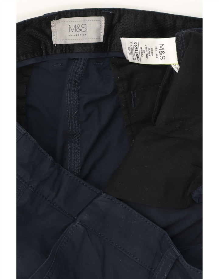 Мужские шорты карго MARKS & SPENCER W36, большие, темно-синие, полиэстер