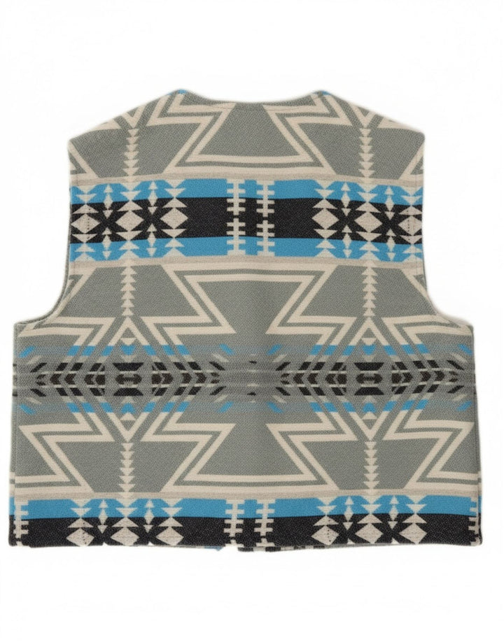 Винтажный мужской жилет XL серый Fair Isle