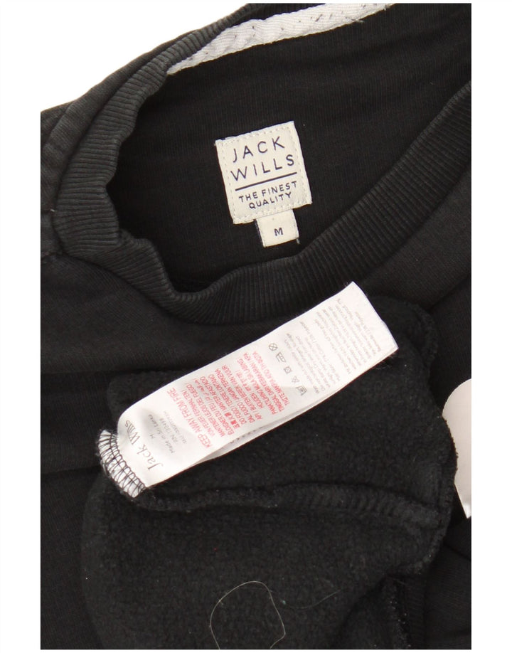 Мужской свитшот с рисунком JACK WILLS, джемпер среднего размера, черный, хлопок