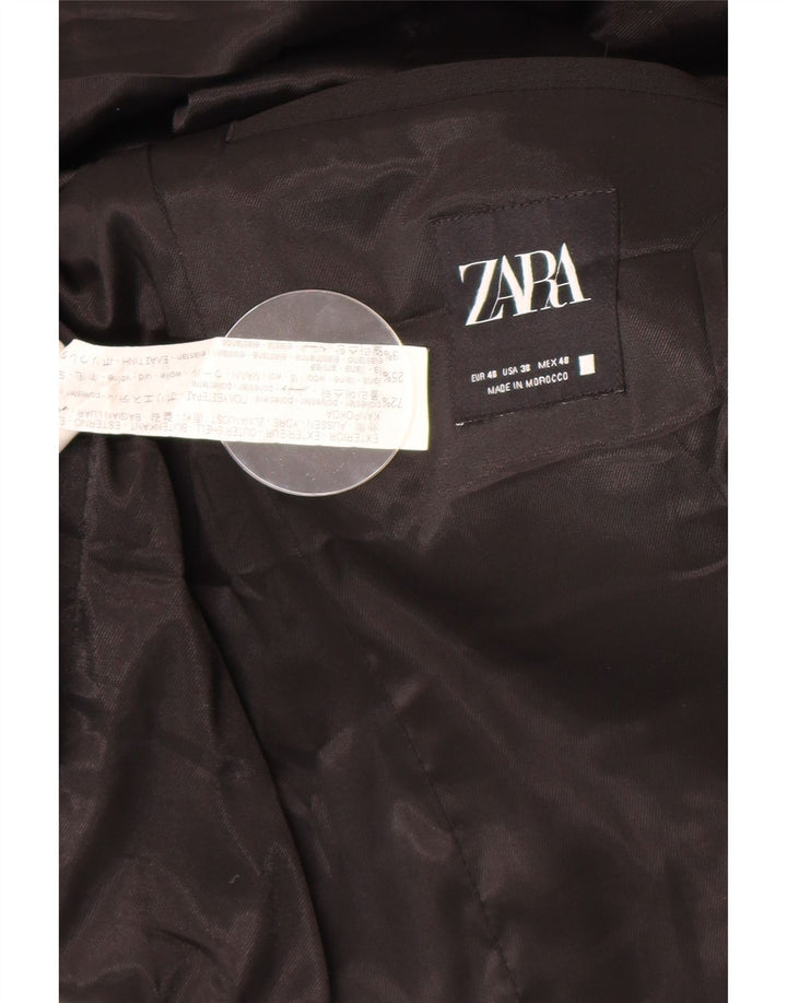 Мужской пиджак Zara на 2 пуговицах EU 48, средний черный полиэстер