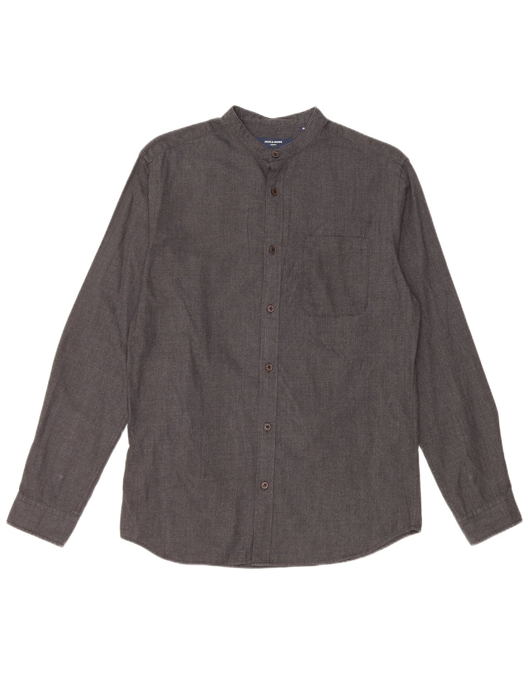 Мужская рубашка Jack & Jones из хлопка среднего серого цвета