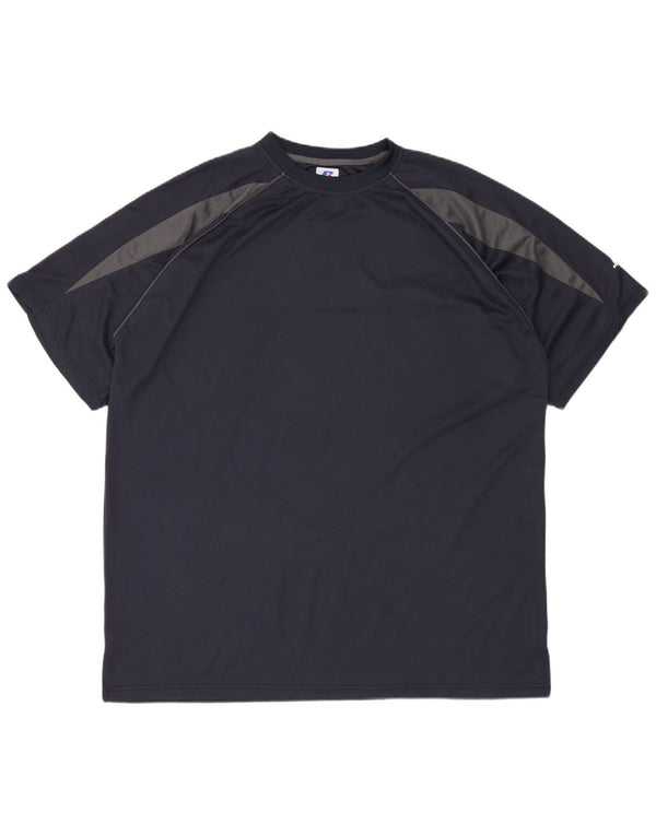 Мужская футболка RUSSELL ATHLETIC для высоких, размер 2XL, темно-синий, полиэстер с цветными блоками