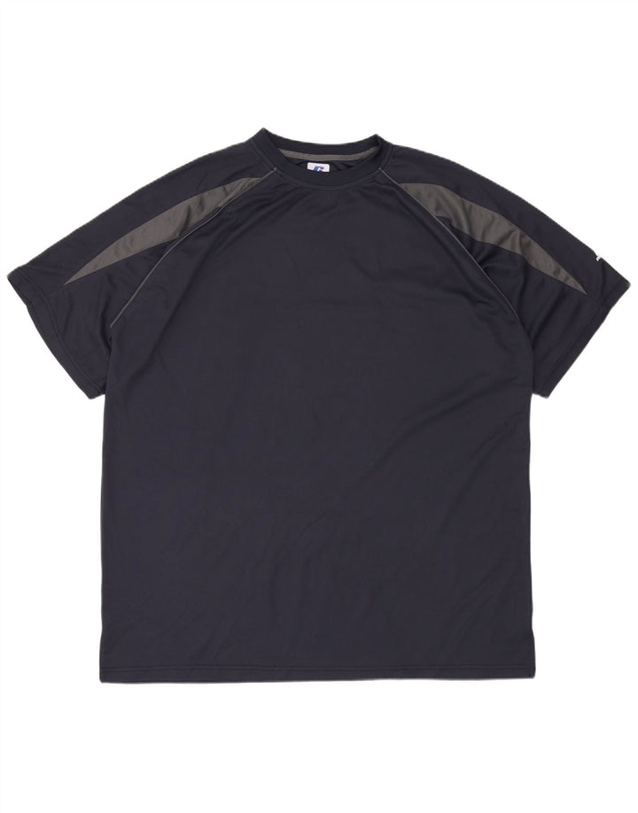 Мужская футболка RUSSELL ATHLETIC для высоких, размер 2XL, темно-синий, полиэстер с цветными блоками