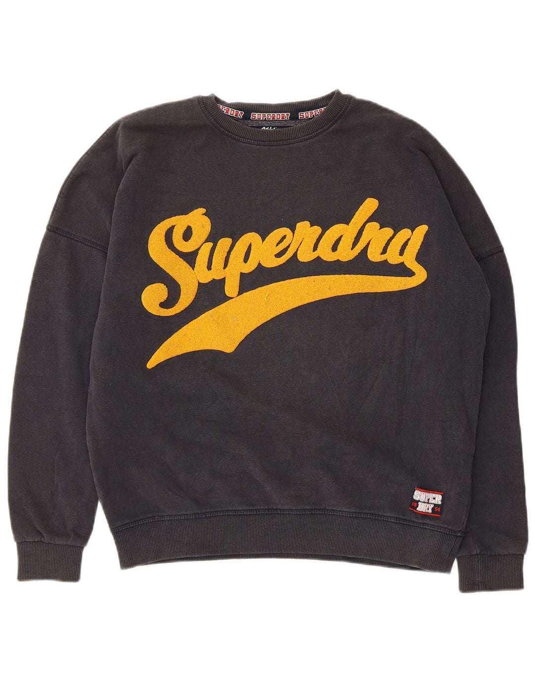 Мужской свитер большого размера Superdry с рисунком, Великобритания, 8, маленький, серый, хлопок