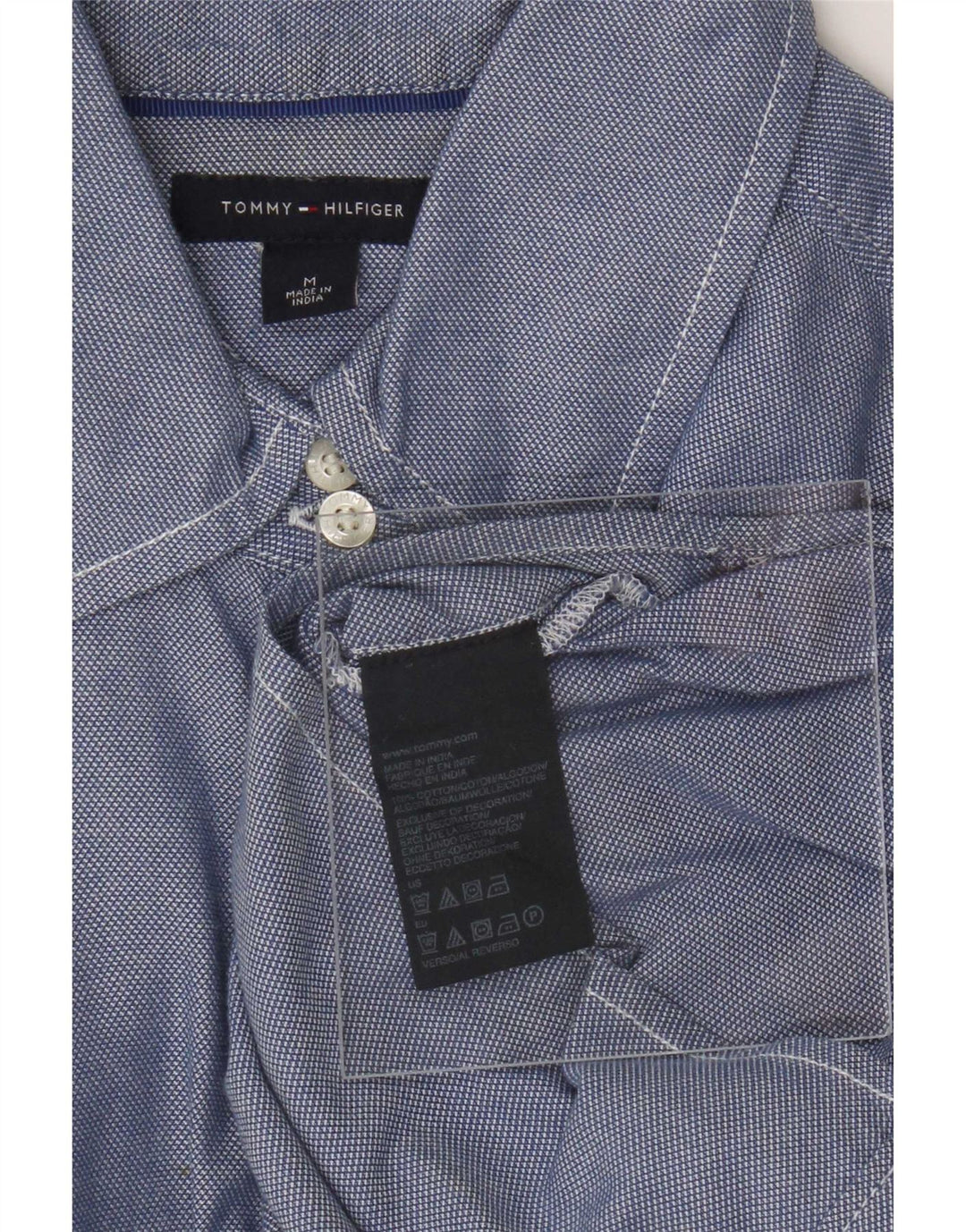 Женская рубашка Tommy Hilfiger UK 12, хлопок среднего синего цвета