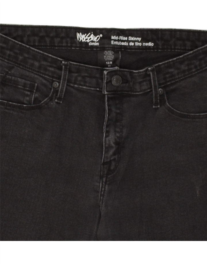 MOSSIMO Womens Mid Rise Skinny Jeans UK 12 Medium W31 L29 Black Cotton | Vintage Mossimo | Thrift | Second-Hand Mossimo | Used Clothing | Messina Hembry 
