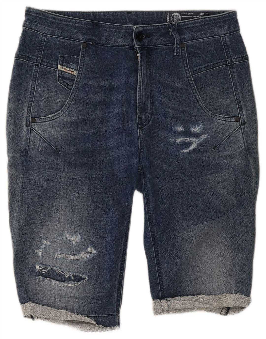 Женские джинсовые шорты Diesel W27, маленькие синие, хлопок
