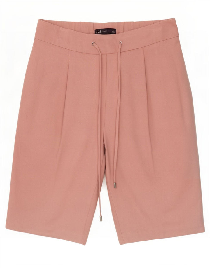 Женские шорты-бермуды Marks & Spencer UK 12, средний W30, розовый полиэстер