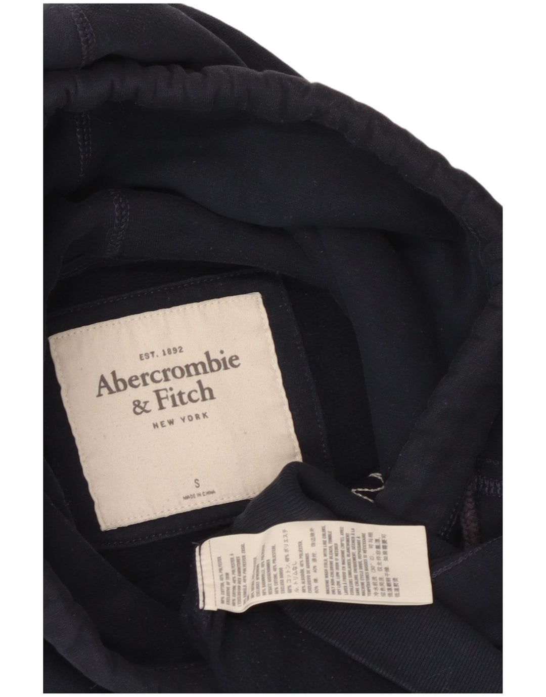Женский джемпер с капюшоном ABERCROMBIE & FITCH New York UK 10, маленький темно-синий