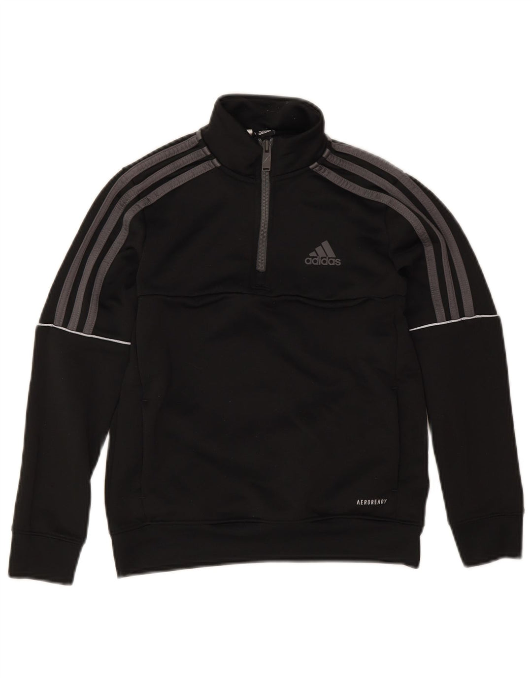 Adidas Boys Aeroready Толстовка с воротником на молнии 9-10 лет, черный полиэстер