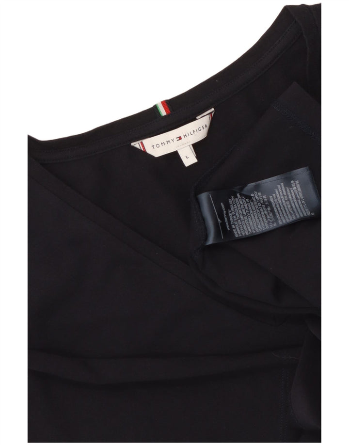 TOMMY HILFIGER Женская футболка Top UK 14, большой размер, темно-синий, хлопок