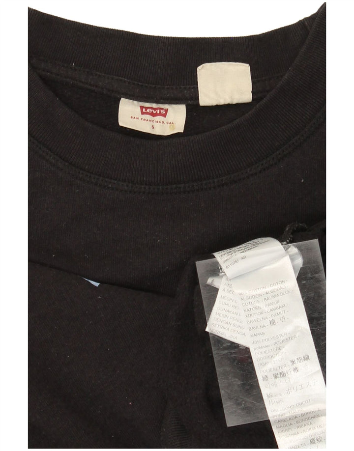 Женский свитер оверсайз с рисунком LEVI'S, размер UK 10, маленький, черный, хлопок