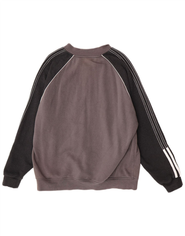 Мужской спортивный костюм Adidas, большая серая хлопковая куртка с цветными блоками