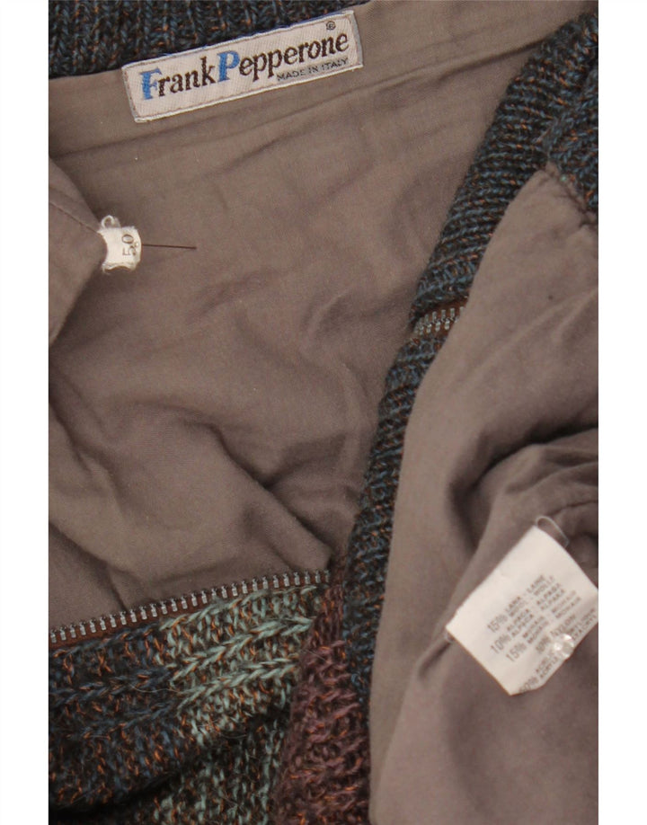 Женский вязаный бомбер Frank Pepperone IT 50, большой, в разноцветную полоску