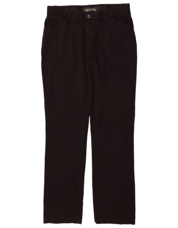 Женские прямые повседневные брюки обычного кроя LEE, размер США 10, большие W33 L32, черные