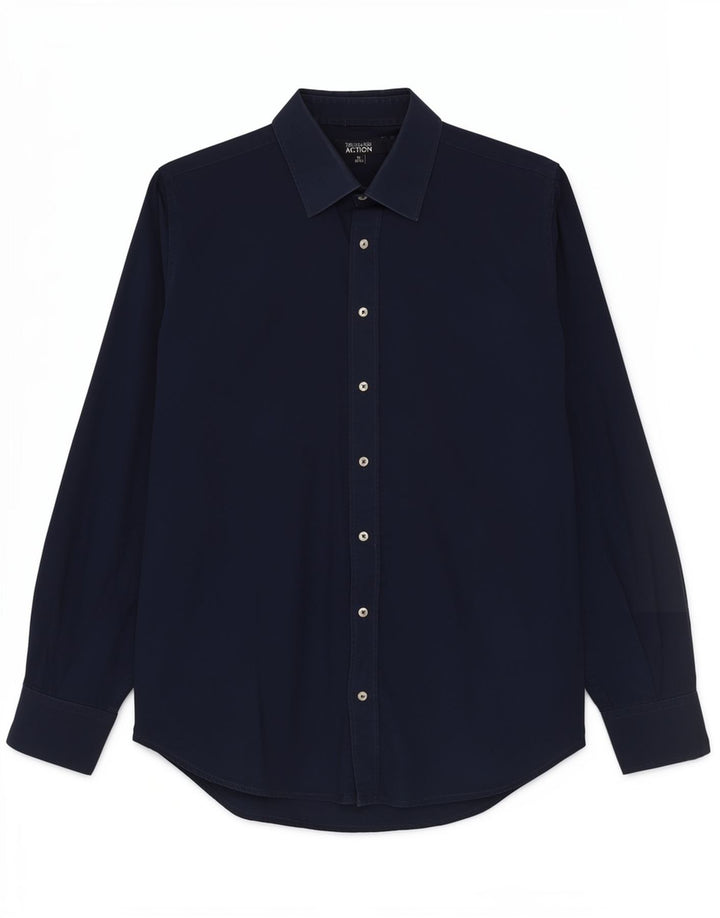Мужская рубашка Trussardi, размер 39/40, средний темно-синий, хлопок