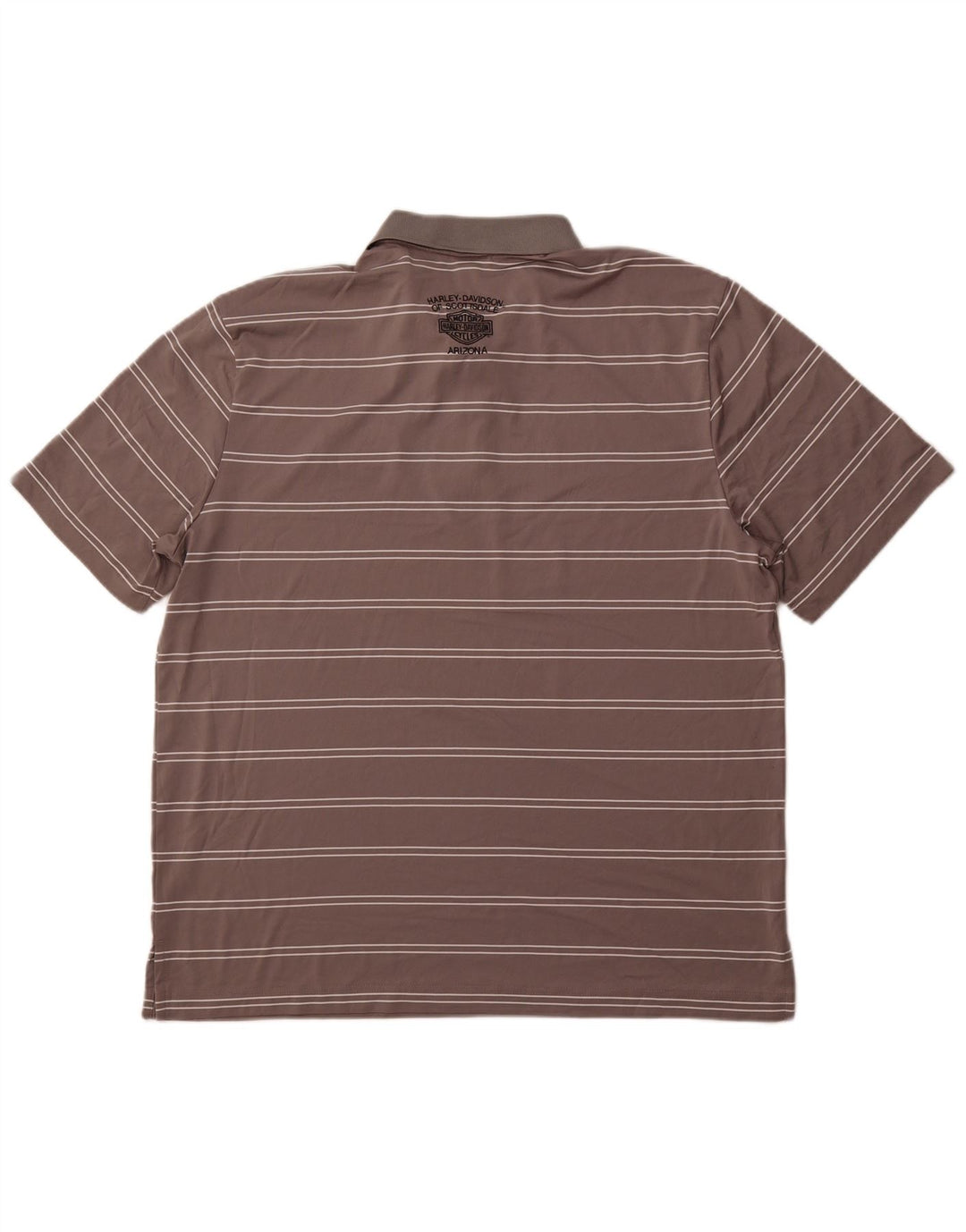 Мужская рубашка-поло HARLEY DAVIDSON XL, полиэстер серого цвета в полоску