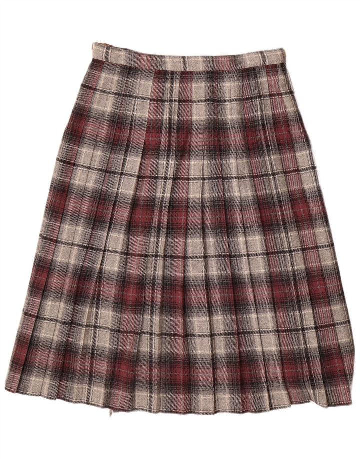 Женская плиссированная юбка с запахом Deerstalker W28, средний красный цвет, шерсть в клетку