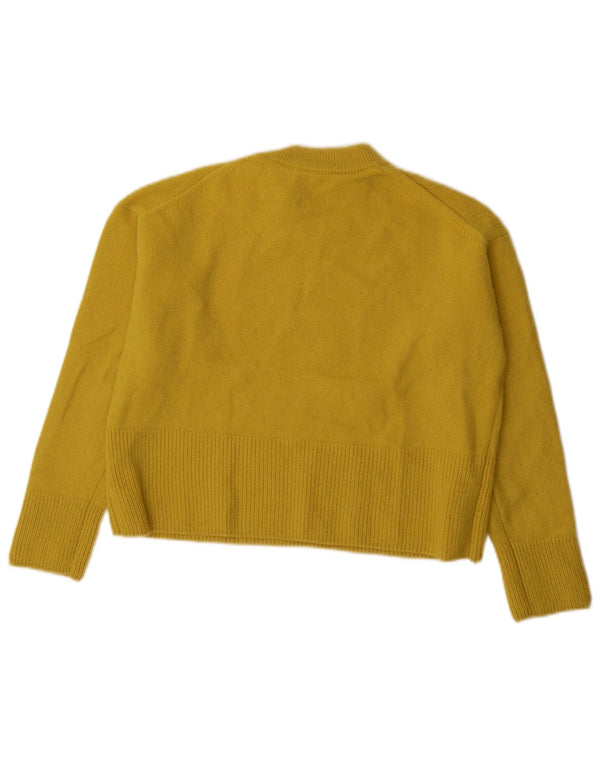 Женский свободный джемпер с круглым вырезом Massimo Dutti UK 6 XS, желтая шерсть