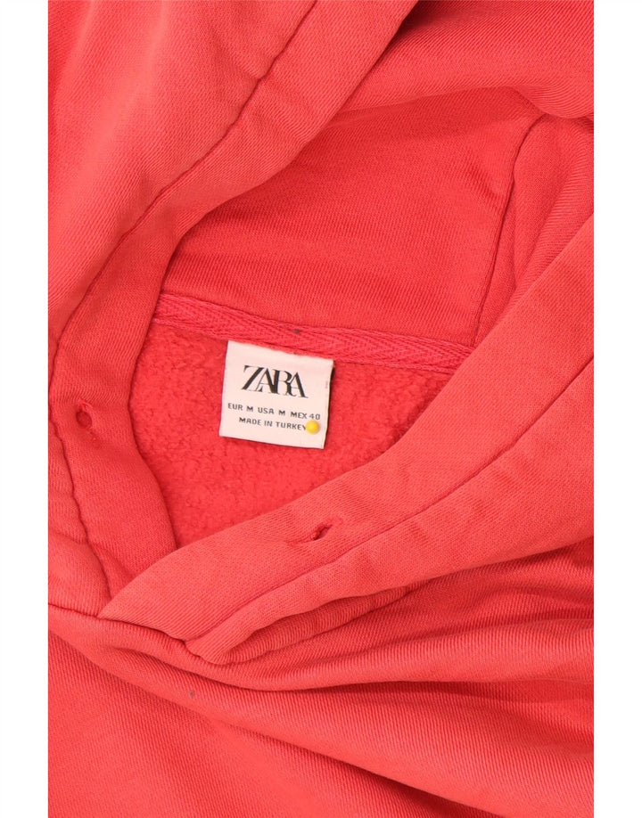 Мужской джемпер с капюшоном Zara среднего красного цвета, хлопок