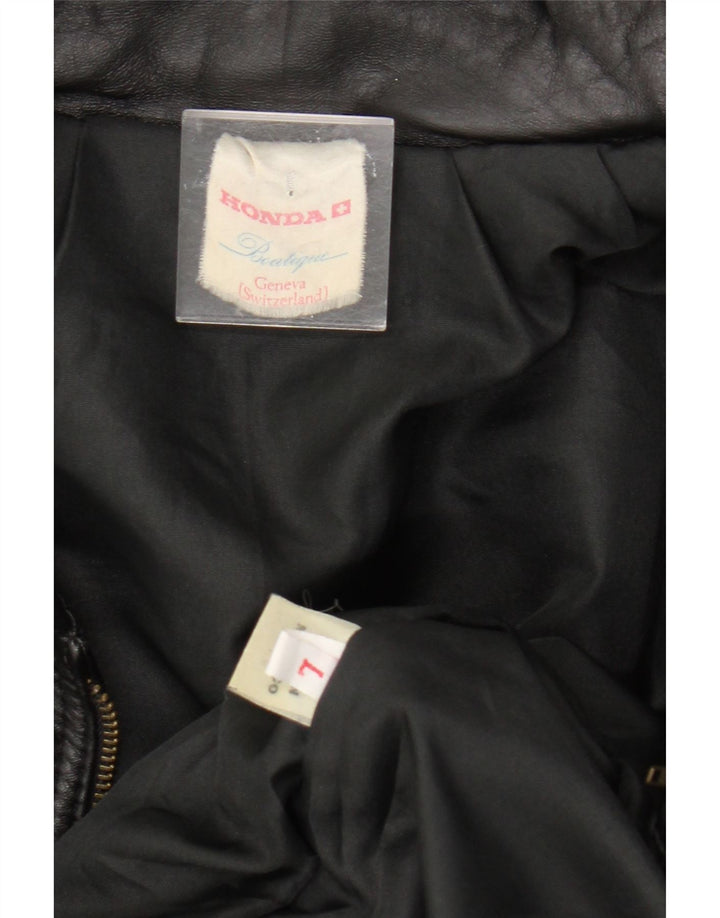 Мужская кожаная куртка HONDA UK 40, черная кожаная большая