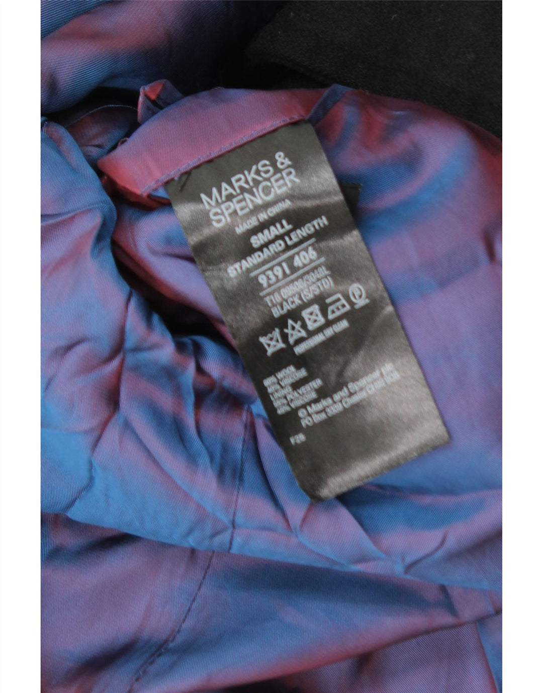 Мужское бушлат Marks & Spencer Autograph UK 36, маленький, черный, шерстяной