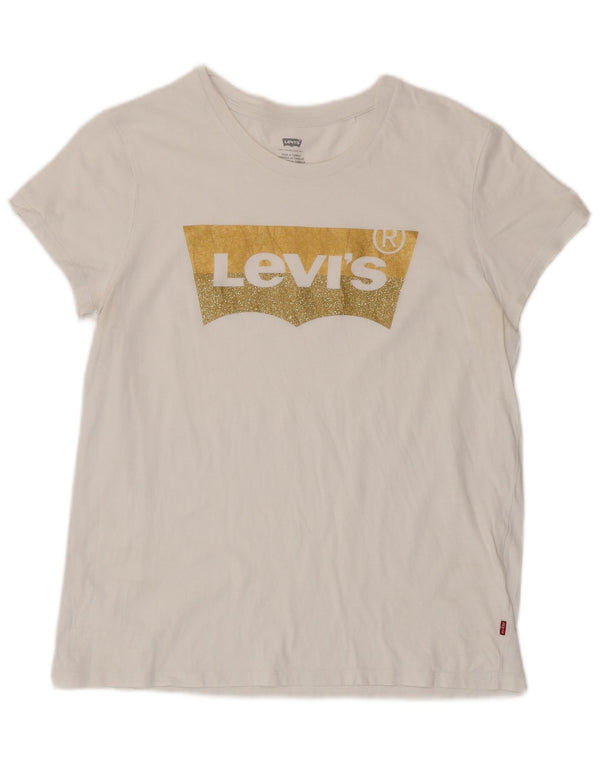 Женская футболка с рисунком LEVI'S Top UK 16, большая белая