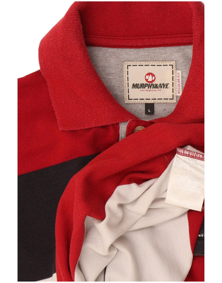 Мужская рубашка-поло обычного кроя Murphy & Nye, большая хлопковая разноцветная полоска