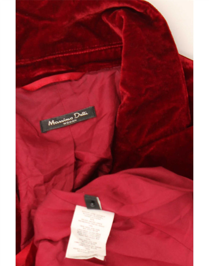 Massimo Dutti Женский бархатный пиджак на 1 пуговице EU 44 XL Красный вискоза